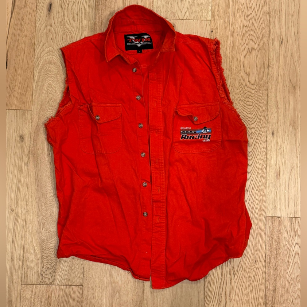 Twin Motorcycle Apparel Red Button-Up Vest
